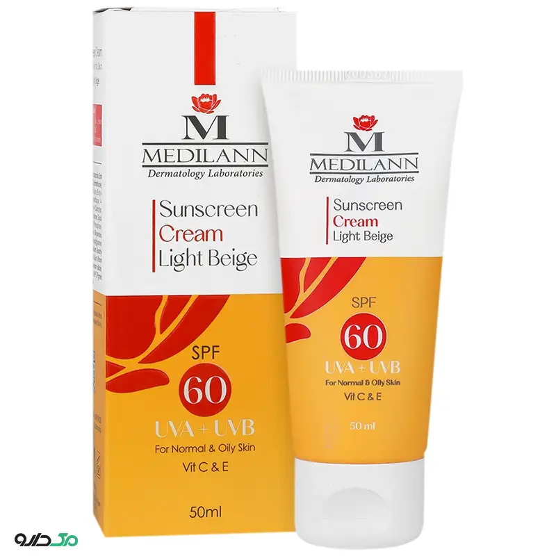 کرم ضد آفتاب پوست چرب و معمولی بژ روشن مدیلن SPF60